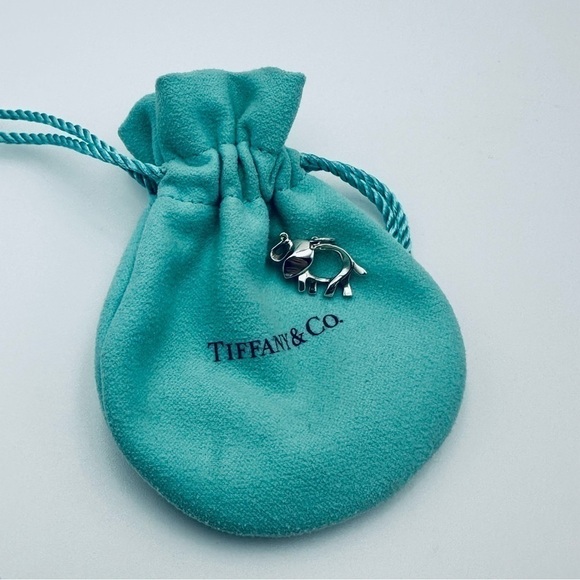 Tiffany & Co. Save the Wild Elephant Charm with Tsavorite Sterling Silver Pouch - Picture 9 of 9